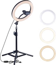 OXENDURE Webcam Tripod Stand with Ring Light for Video Conferencing/Live Streaming, for Logitech Webcam C925e C922x C922 C930e C930 C920 C615, GoPro Hero 8/7/6/5, Arlo Ultra/Pro/Pro 2/Pro 3/Brio 4K