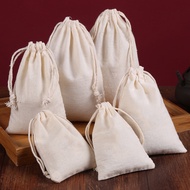 1PC 100% Cotton Drawstring Storage Bag for Gift Package Christmas Party Wedding Craft Packing Plain Pouches