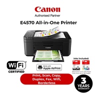 Canon PIXMA E4570 Inkjet Printer | A4, Ink Efficient, Auto Duplex Print, Scan, Copy, Fax, WiFi