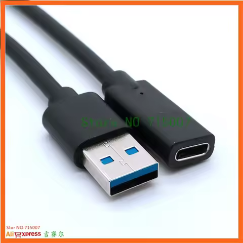 USB 3.0 Type A Male to USB 3.0 C Female Gold Plated Connector Adapter for Laptops and PCs 0.2M 1M