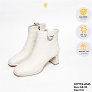Feminine, gentle 7cm high cream boots - (927tta)