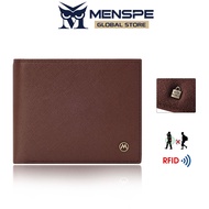 MENSPE RFID Block Short Wallet  Solid Color Retro Short Wallet Coin Bag Zipper Clutch Wallets Soft P