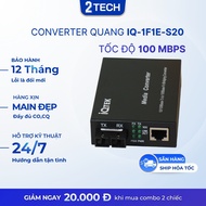 IQTEK 2-fiber optical converter model IQ-1F1E-S20, speed 100 mbps,