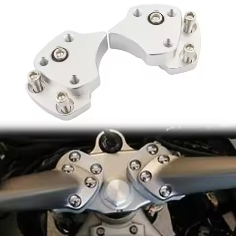 Aluminum Motorcycle Handlebar Riser Spacers Silver For Yamaha FJR1300 FJR 1300 2001 2002 2003 2004 2