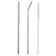 Stainless Steel Metal Straight Bent Straw or Drinking Reusable Straws brush