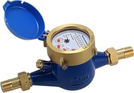 MEASUREMAN 1/2” Non-Pulsed Multi-Jet Cubic Meter Water Meter, Compact Design, 15mm Flow Size, Ideal 