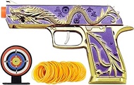 Golden Dragon Rubber Band Gun Toy Classic Upgraded Design Foldable Storage Comes with Rubber Band an
