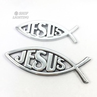 Fun car 1 X Metal Jesus Fish Car Fendar Rear Emblem Badge Sticker Decal Xmas Christmas Gift