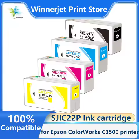 C3500 SJIC22P Compatible cartridge for Epson ColorWorks C3500 Series printer With Label printer pigm