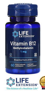 Life Extension  Methylcobalamin (Vitamin B12) 1 mg (1000 mcg) /60 Vegetarian Lozenges