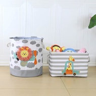 Beg Storabaj Kanvas Comel 2 Bentuk | Bucket & Square Storage Bin for Toys Laundry | Bakul Simpanan B