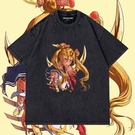 #現貨 月光仙子 月野兔 賽德龐克美少女戰士機械手臂 做舊水洗純棉短TEE 台灣製