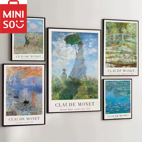 MINISO Oil Painting By Number Claude Monet Retro Classic Home Decoration Painting Wall Bedroom Room 