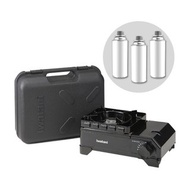 【Iwatani岩谷】迷你黑武士磁式瓦斯爐2.3kW-附收納盒&瓦斯罐3入