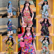 2-Piece Set Summer Floral Dress Pattern + Bow Decoration-Shorts Free Size Ss-Xl Bust 32-46 All-Over 