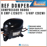 REFRIGERATOR DONPER COMPRESSOR R600A - 1/4HP (202W)-R CMP-L126CY1