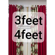 3ft 4ft Christmas ribbonet design 5in1 and 3in1 ring curtain cretona cotton