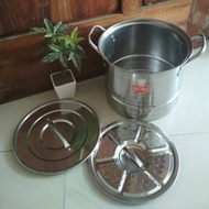 Panci kukus dandang nasi 24 cm Panci steamer stainless kukusan nasi panci goreng sempol