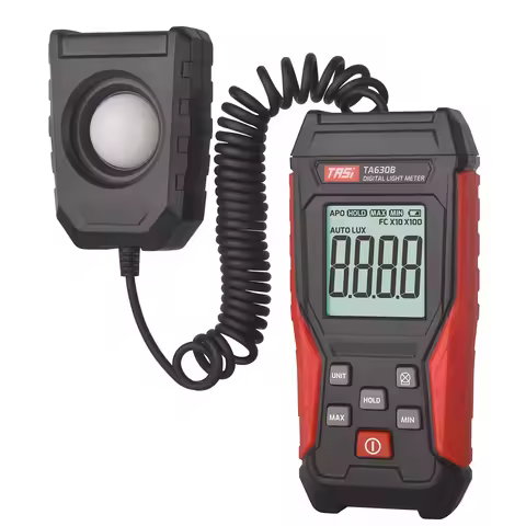 TASI Digital Light Meter Illuminance Lux Meter with Record Luminometer 0~200,000 Measurement Range F