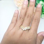 Cincin Terbaru Import Dubai India Jewelry Berlapis Emas 24k Gold Zirkon Wanita Emas Muda Anti Karat