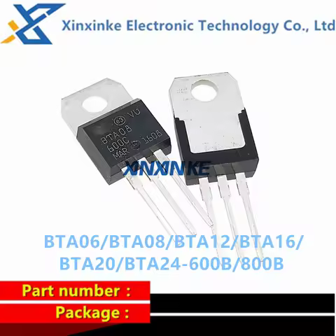 5PCS BTA06/BTA08/BTA12/BTA16/BTA20/BTA24-600B/800 Single/Bidirectional Thyristor BTA08-800B BTA06-60