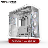 เคสคอมพิวเตอร์ DarkFlash DY470 Panorama Tempered Glass ATX Gaming Case with INF34 ARGB Fan x4 รับประ