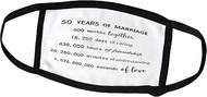 3dRose Face Mask Medium, 50 Years of Marriage 50th Wedding Anniversary in Months Days Hours