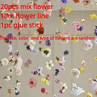 Bohemian Style Artificial Floating Flower Curtain Romantic Flower Backdrop Petal Rain Waterfall Vibr