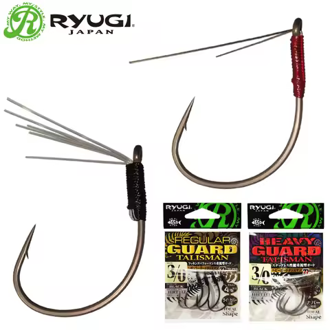 Ryugi Japan Original Weed Guard Fishing Hook Lure Weedless HookDrop Shot Wacky Rig Senko Fishing Bas
