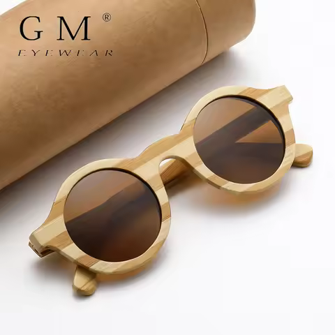 GM Natural Zebra Bamboo Wooden Aduit Sunglasses Handmade Polarized Glasses Mirror Coating Lenses Eye