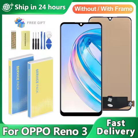Screen for Oppo Reno 3 CPH2043 LCD Display Touch Panel Sensor Digitizer Assembly A73 Reno3 Screen Re