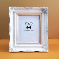 Louis Photo Frame White 8x10 8x12 And A4 ***Glass + Stand***