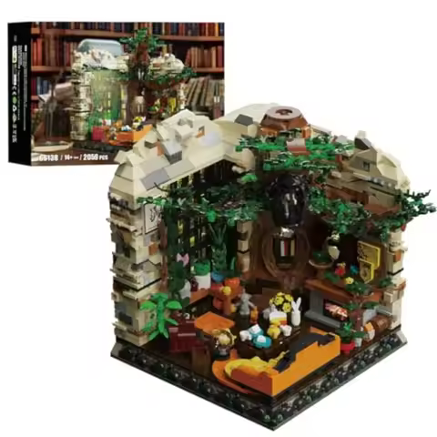 Magic World Huflepuf College Common Room Harry Modular Architecture Building Blocks Poter with Light