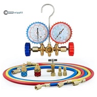 R410a 3Way AC Diagnostic Manifold Gauge Complete Set for R134A R410A R22 with Hose Adapters Quick Co