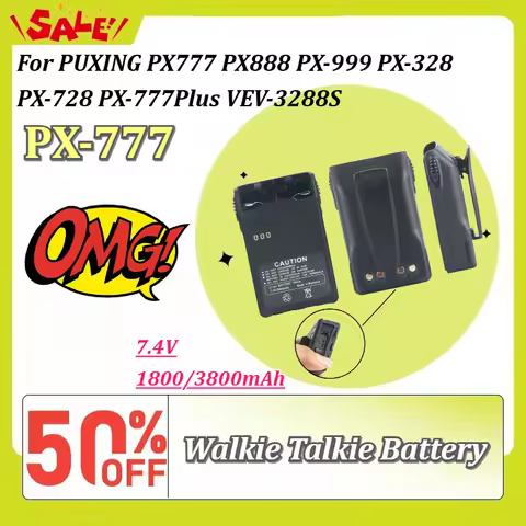 PX-777 7.4V 1800/3800mAh Walkie Talkie Battery for PUXING PX777 PX888 PX-999 PX-328 PX-728 PX-777Plu
