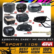 SET KOMBO KOTAK/BOX JIMAT GIVI E250,B27,B32,U37,E20,E26 TOP CASE / MCP01 CARGO PLATE + MV MONORACK F