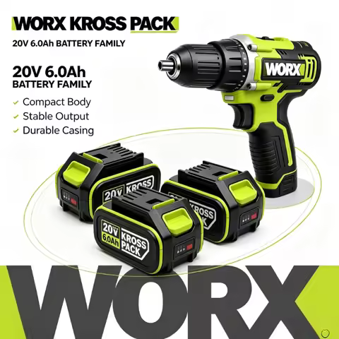 Genuine WORX WA3641 WA3058 20V 5.0Ah Lithium Battery Durable Housing for WU230.9 / WU231.9 WU629 Rot