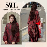 Hac Vu Modern Ao Dai, Elegant Long Pearl Neck Straight Form, Ao Dai CNY 2026 Ao Dai Set Ao Dai Dress