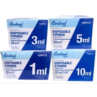 Cardinal Disposable Syringe ( 1cc, 3cc, 5cc, 10cc) sold per box