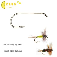 XIANS Fly Tying Hook, Long Shank Wire Long Shank Fly Fish Hook, 2024 Caddis 8#-22# Nymph Fly fishing