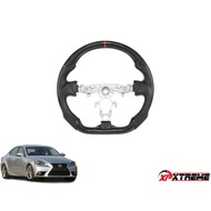 Lexus IS250 IS300 IS350 IS500 (2013-2025) Steering Wheel Real Carbon Fiber F-Sport Design Flat Botto
