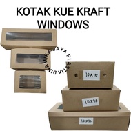 Kraft window/brownis cake box 10x15, 10x20, 10x30