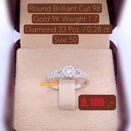 98 Water Square Pollen Diamond Female Ring