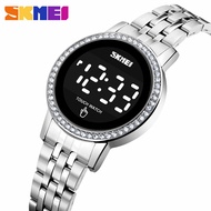 SKMEI Top Brand Women's Watches Fashion Sport Waterproof Stainless Steel LED Digital Chronograph Watch Ladies Waterproof Date Watch