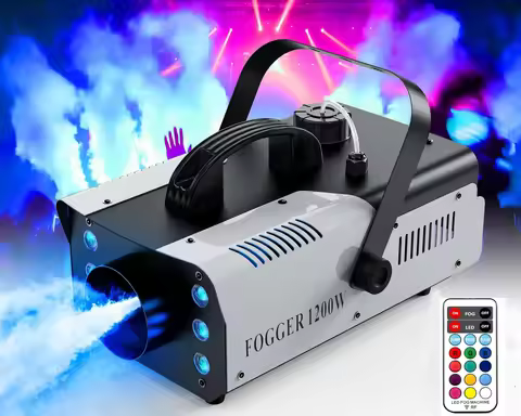 1200W RGB LED Smoke Fog Machine Haze Generator Remote Controlled Fog Machine Stage Effect Equipment 
