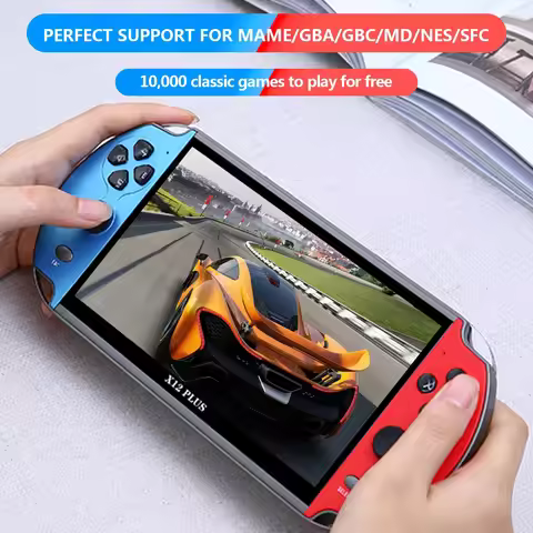 X12 Plus Portable Gaming Console, 7.0-inch HD screen, Portable Audio-Video Player, Classic Games, Ov