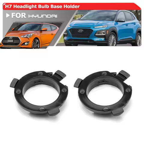 2PCs For Hyundai i30 i30N i40 Santa Fe Kona Veloster Genesis Coupe H7 Headlight Bulbs Base Adapters 