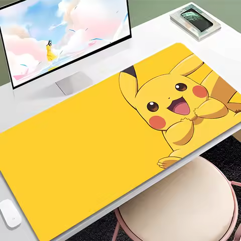 Large Gaming Mouse Pad P-Pokemon P-Pikachu Anime PC Computer Gamer Desk Mat For CS GO LOL Big Laptop