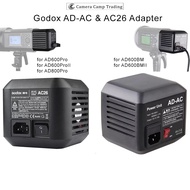 Godox AD-AC Adapter AC26 Power Unit Adapter with Cable for Godox AD600BM AD600BMII & AD600Pro /AD600