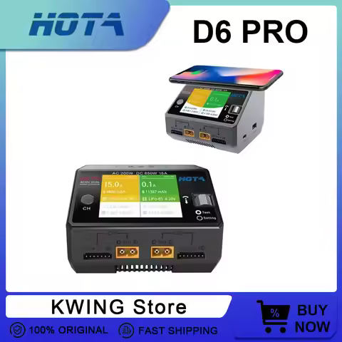 HOTA D6 Pro EU/US AC 200W DC 650W 15A 2X325W 2X15 Smart Battery Charger Discharger Lipo Charger For 